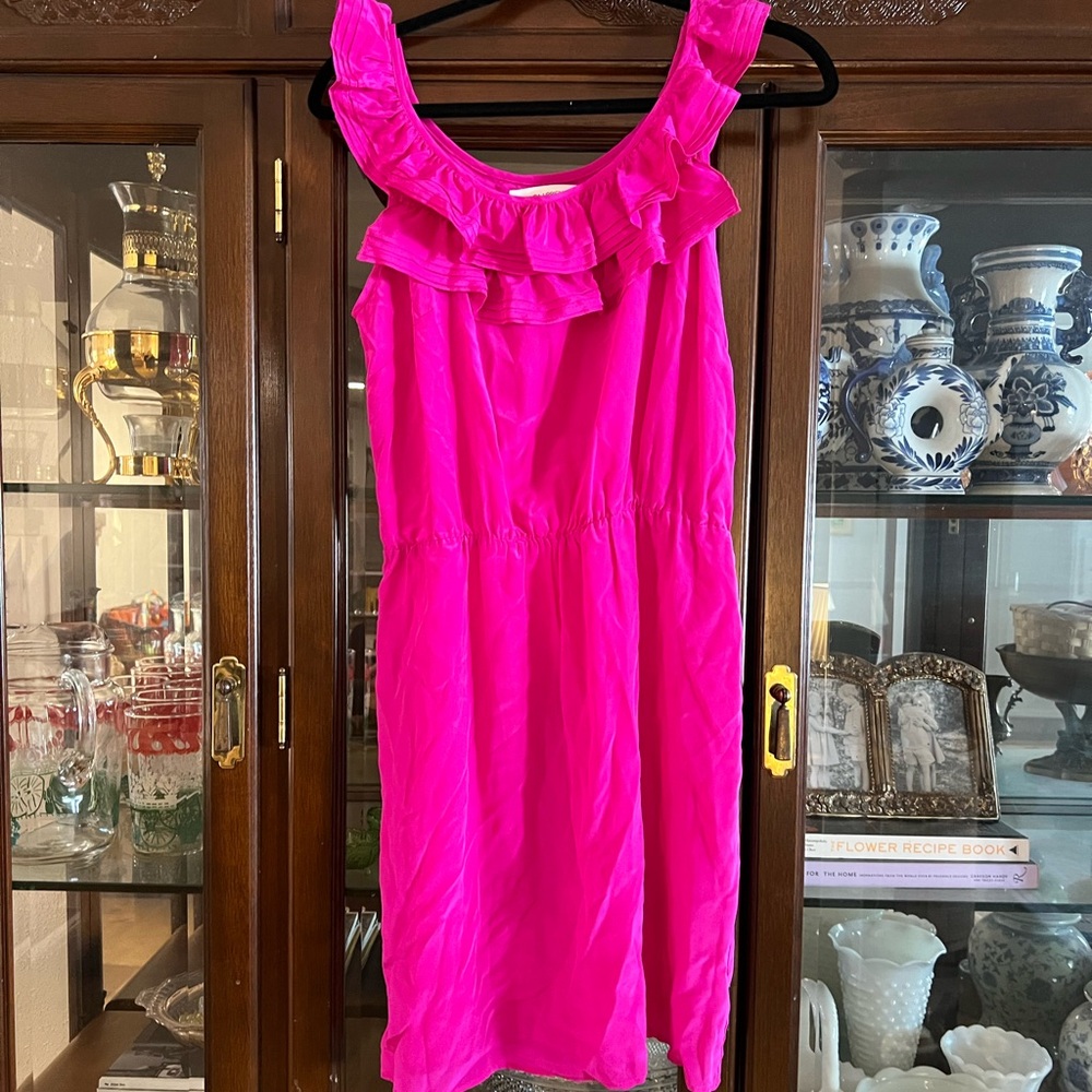 Amanda Uprichard 100% silk fuchsia dress